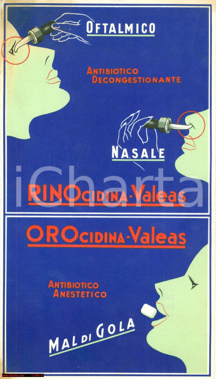 1955 MILANO Volantino Rinocidina e Orocidina VALEAS