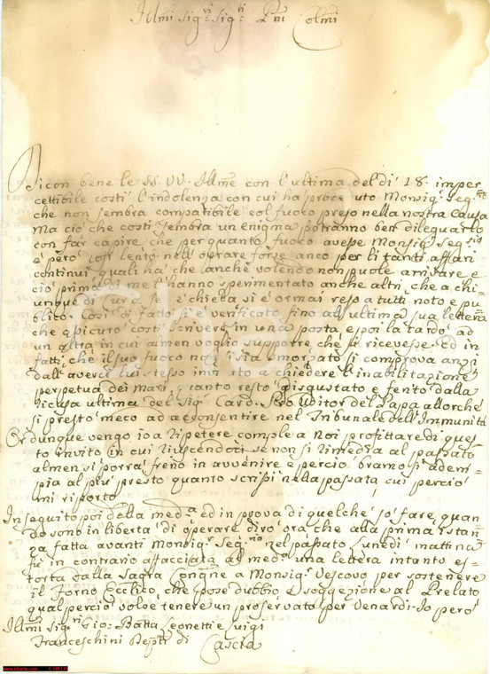 1781 CASCIA PG Interdizione dai mari Giovanni LEONETTI