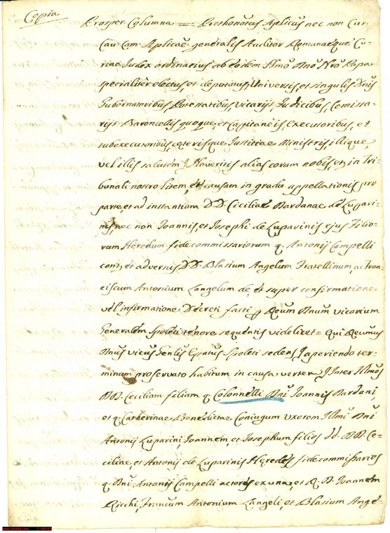 1723 SPOLETO PG Cecilia DARDANI vince eredità CAMPELLI