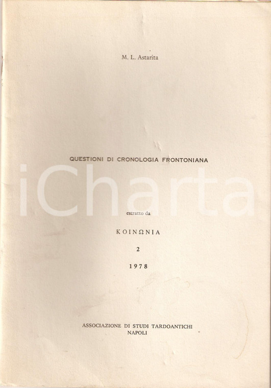 1978 M. L. ASTARITA Questioni di cronologia frontoniana