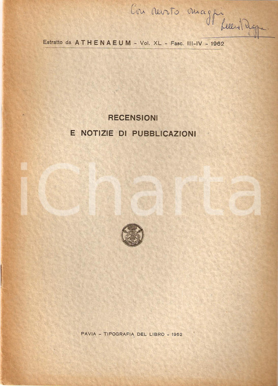 1962 Lellia RUGGINI Recensioni e notizie pubblicazioni