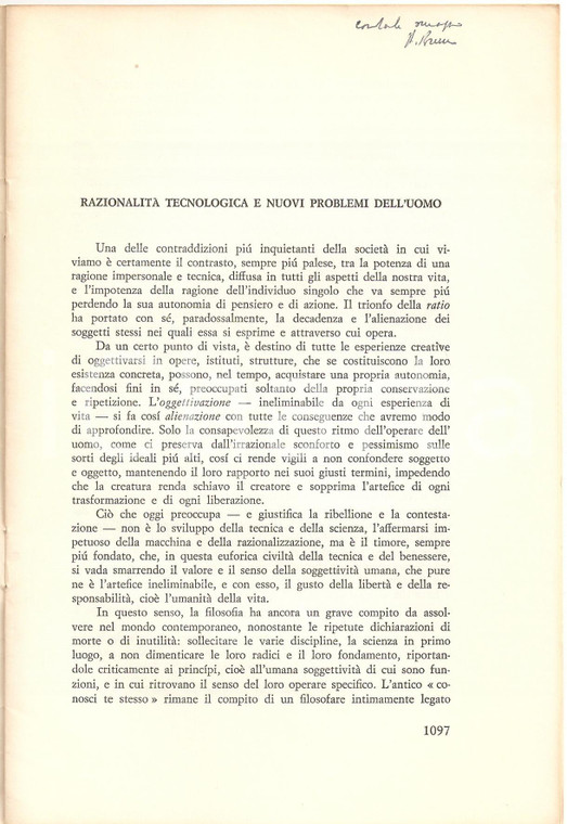 1969 Antonino BRUNO Razionalità tecnologica dell'uomo