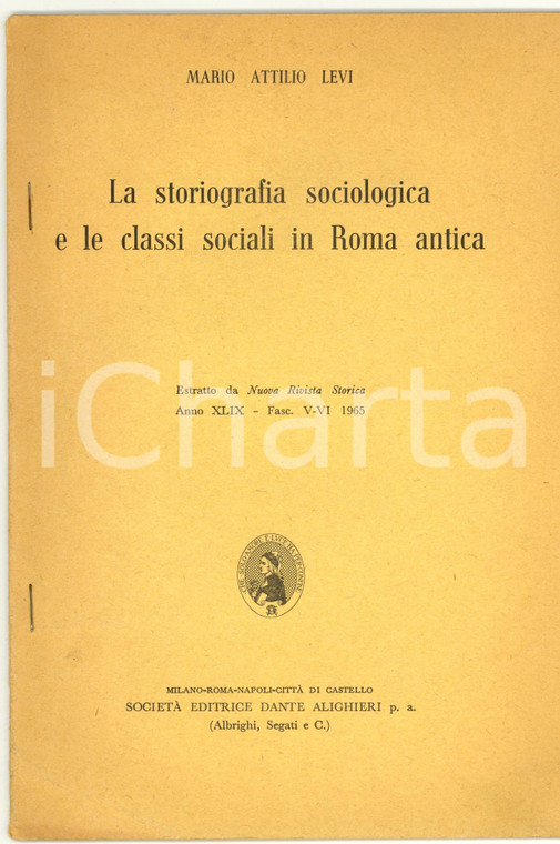1965 Mario Attilio LEVI Classi sociali in Roma antica