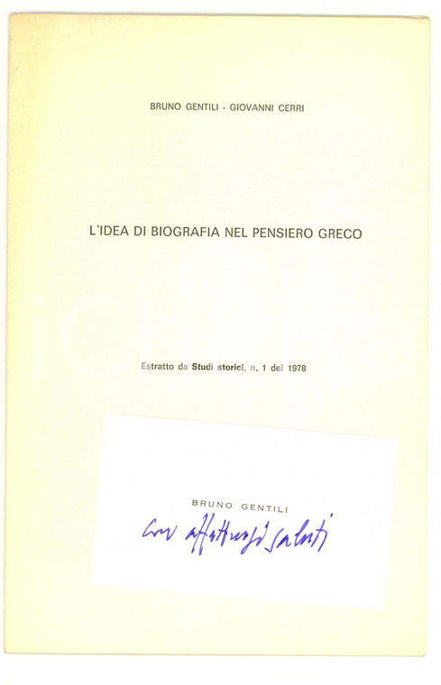 1978 Bruno GENTILI G. CERRI Biografia e pensiero greco