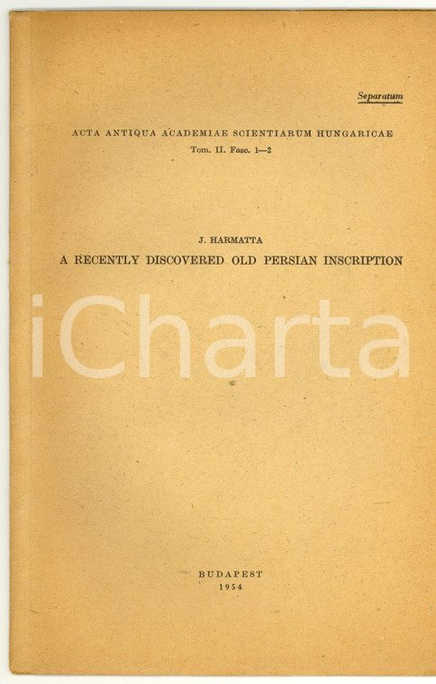 1954 Janos HARMATTA Discovered old persians description