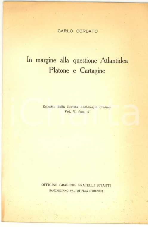 1955 Carlo CORBATO In margine alla questione ATLANTIDE