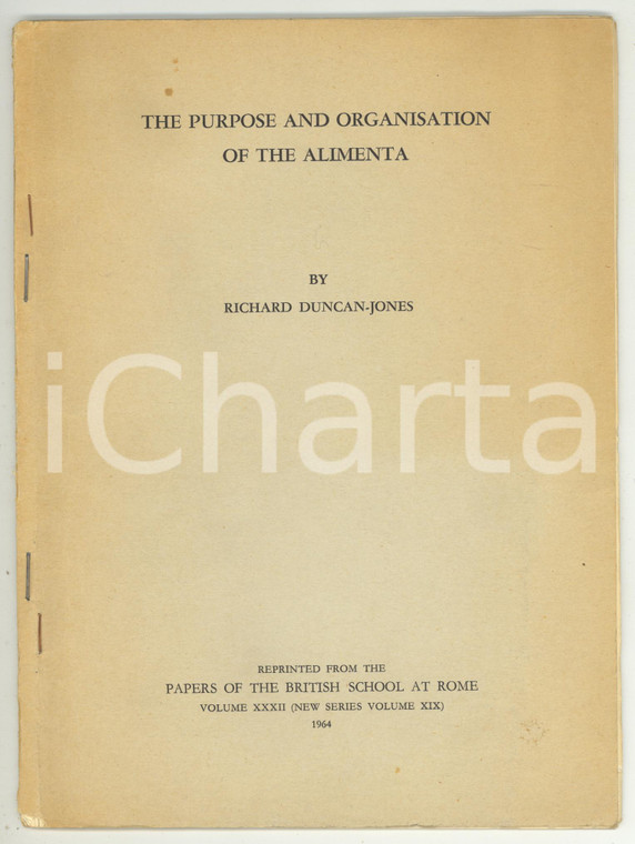 1964 Richard DUNCAN-JONES Purpose of the Alimenta