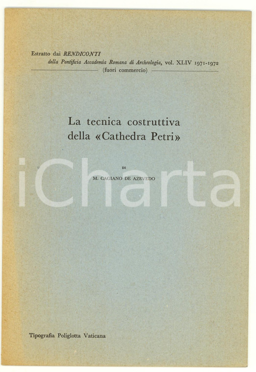 1972 CAGIANO DE AZEVEDO Tecnica della Cathedra Petri