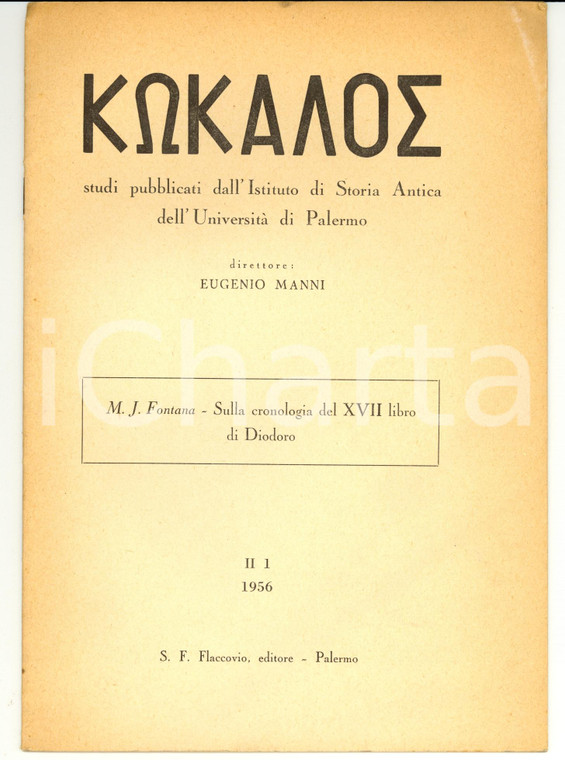 1956 Maria José FONTANA Cronologia XVII libro DIODORO