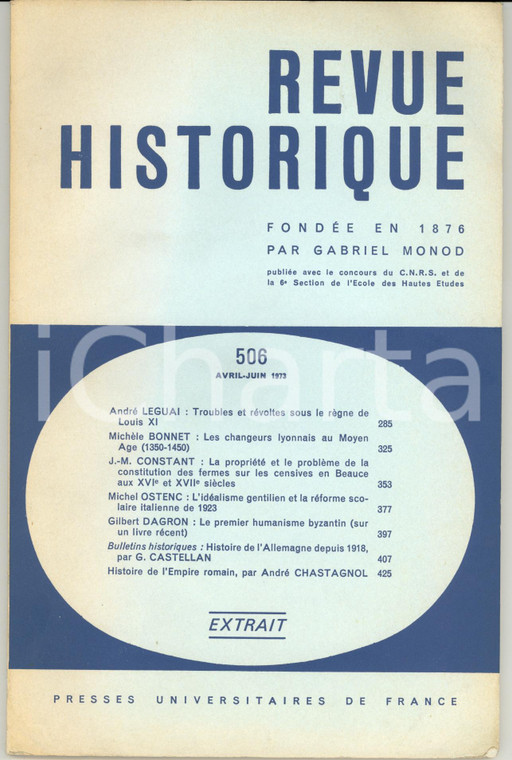 1973 André CHASTAGNOL Histoire de l'Empire romain AUTOGRAFO