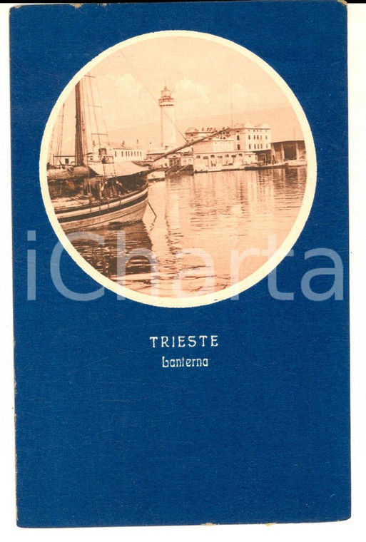 1920 ca TRIESTE Molo AUDACE - Veduta della LANTERNA *Cartolina VINTAGE FP NV