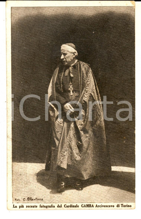 1930 TORINO Ultimo ritratto dell'arcivescovo Giuseppe GAMBA *Cartolina FP NV