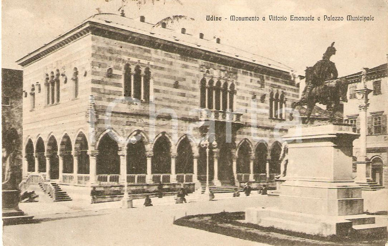 1915 UDINE Monumento a Vittorio Emanuele e Palazzo Municipale *Cartolina FP VG