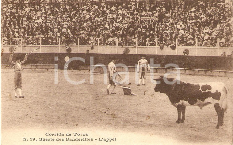 1923 CORRIDA DE TOROS Suertes des banderilles - L'appel *Cartolina FP VG