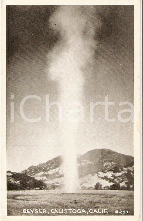 1922 CALISTOGA - CALIFORNIA (USA) Panorama con geyser *Cartolina FP VG