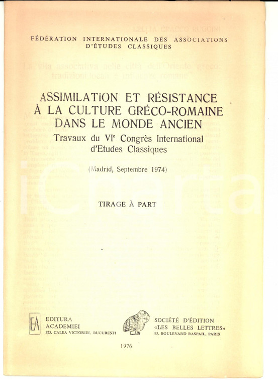 1976 Lellia CRACCO RUGGINI La vita associativa nelle città dell'Oriente greco