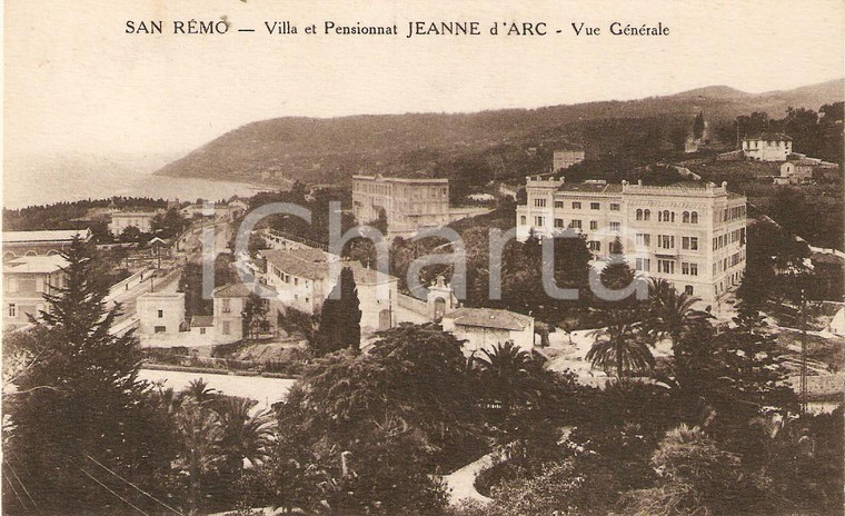 1940 ca SANREMO (IM) Villa e pensionato Giovanna d'Arco *Cartolina FP NV
