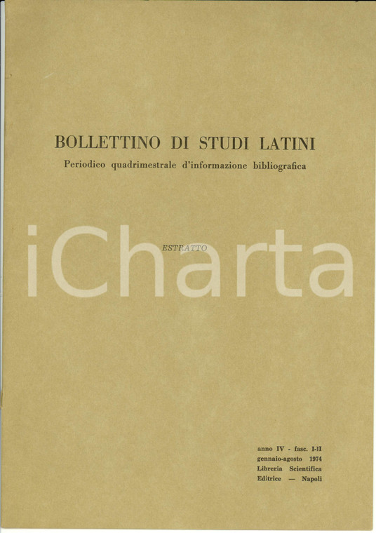 1974 Carmelo SALEMME Lucano e la crisi agraria del I secolo *Pubblicazione