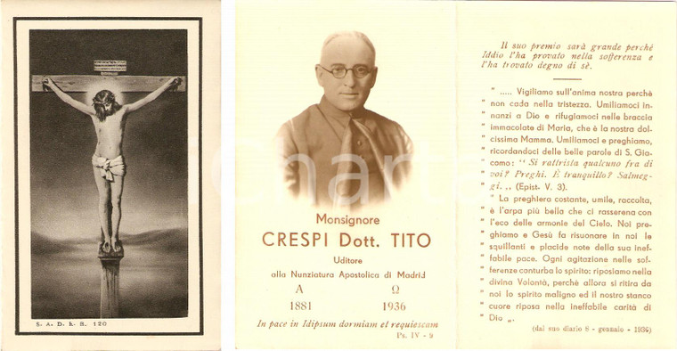 1936 In memoria di Mons. TITO CRESPI Santino
