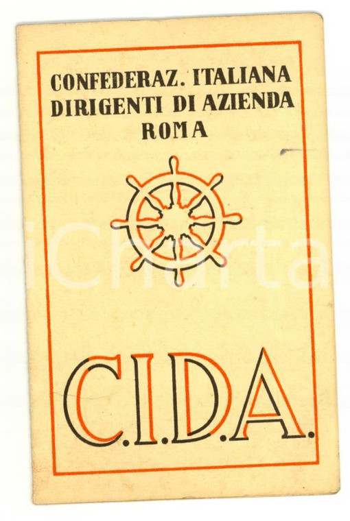 1956 CIDA ROMA Tessera del dirigente Carlo Riedel