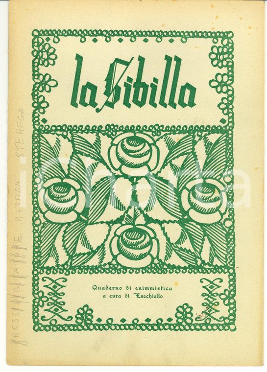 1944 LA SIBILLA Quaderno di enigmistica EZECHIELLO