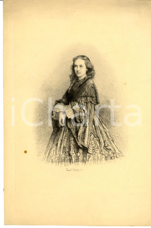 1870 Ritratto di bella fanciulla Inc. Leopold FLAMENG