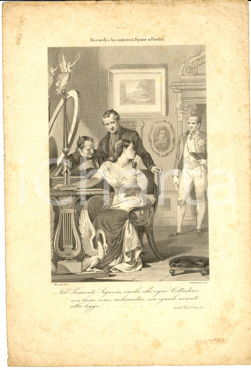 1863 SICCARDI e la contessa di SPAUR Incis. SANTAMARIA