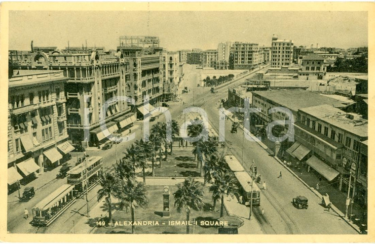 1934 ALESSANDRIA D'EGITTO Passaggio tram in Piazza ISMAIL Stazione RAMSES *FP NV
