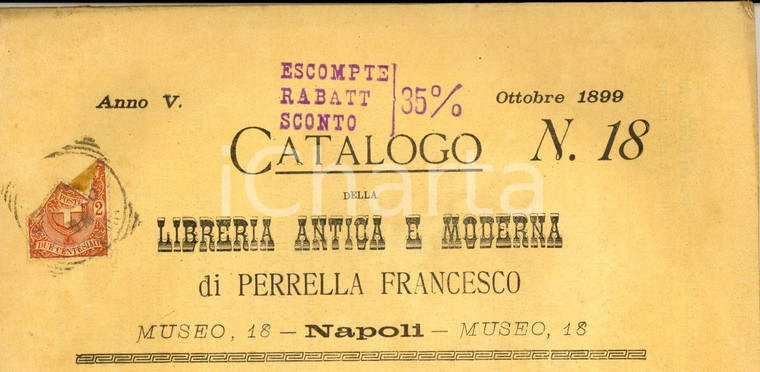 1899 NAPOLI Catalogo Libreria antica e moderna Francesco PERRELLA n° 18
