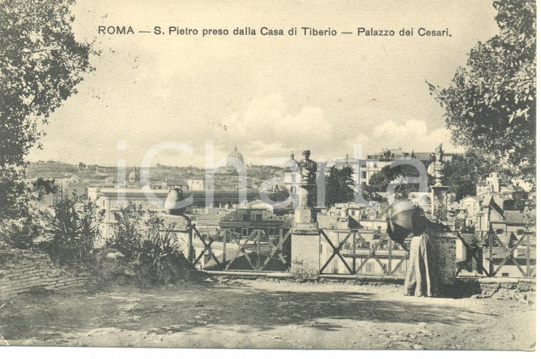 1907 ROMA SAN PIETRO preso dalla Casa di Tiberio *Cartolina a famiglia TEMPINI