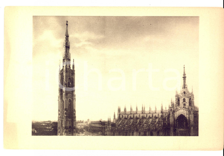 1927 MILANO Vico VIGANO' TORRE DELLE MEMORIE Panorama con cattedrale *Rendering