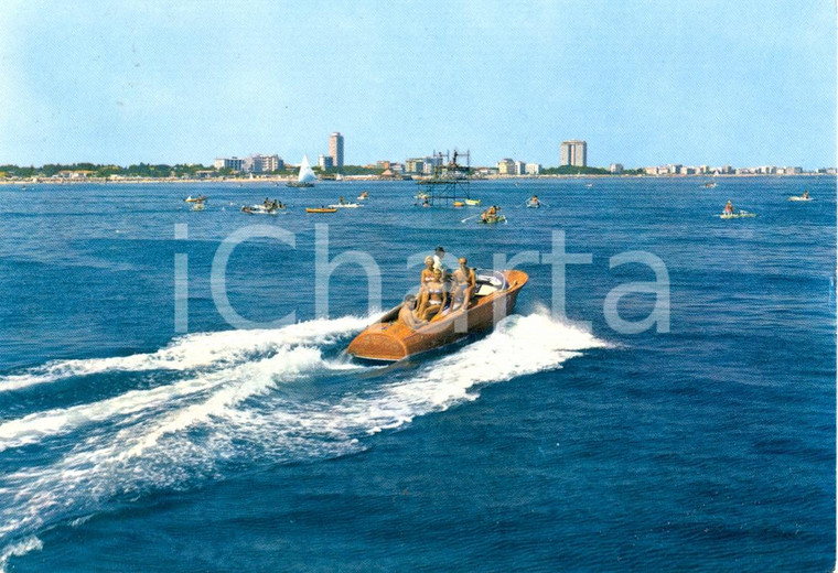 1966 CERVIA (RA) Milano Marittima dal mare con barche *Cartolina VINTAGE FG VG