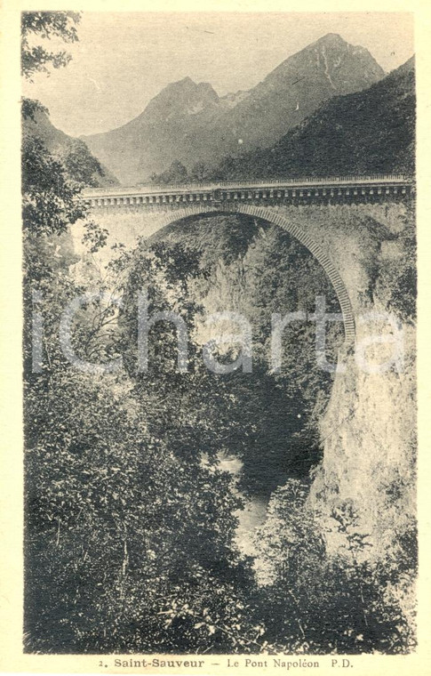 1925 ca SAINT-SAUVEUR (F) Paysage - Le PONT NAPOLEON *Cartolina postale FP NV