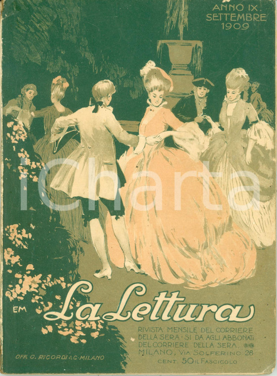 1909 LA LETTURA Alfredo TESTONI Sonetti sgnera Cattareina *Rivista ILLUSTRATA
