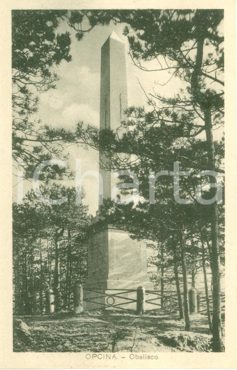 1929 OPICINA (TS) Obelisco di FRANCESCO GIUSEPPE *Cartolina FP NV
