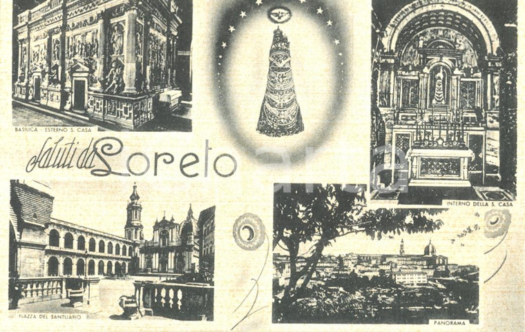 1930 ca LORETO (AN) Vedutine di esterno e interno del Santuario *Cartolina FP NV