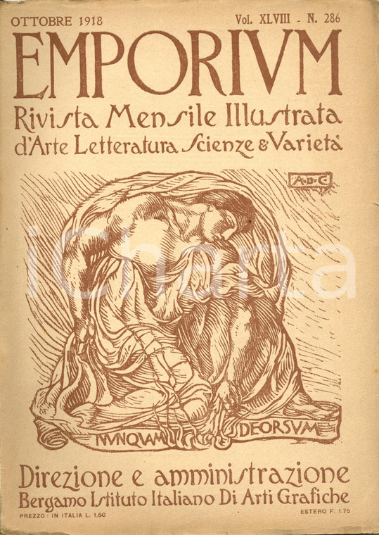 1918 EMPORIUM Raffaele CALZINI Premiazioni all'ESPOSIZIONE NAZIONALE DI BRERA