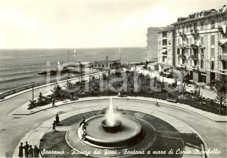 1955 SANREMO (IM) Fontana a mare di CORSO MOMBELLO Ristorante *Cartolina animata
