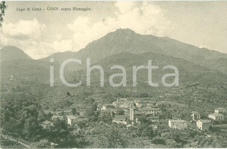 1910 MENAGGIO (CO) Panorama della frazione CROCE *Cartolina FP VG