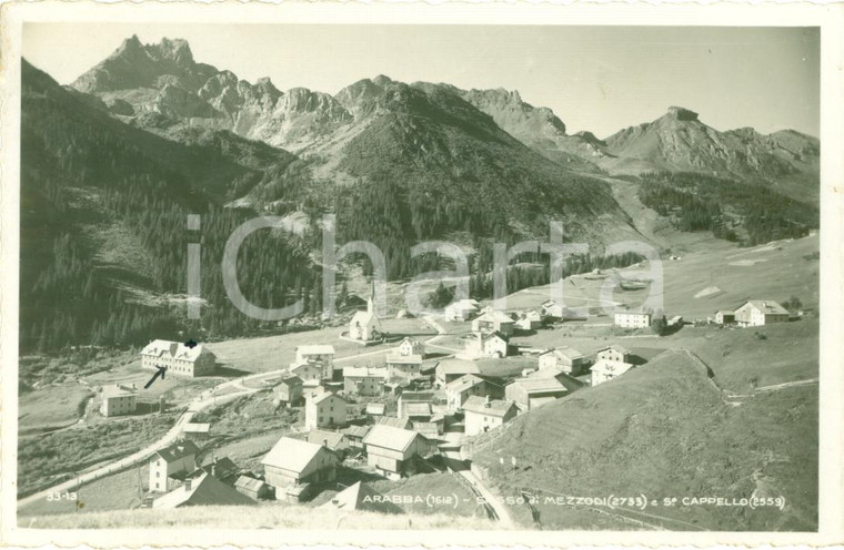 1936 LIVINALLONGO DEL COL DI LANA (BL) Panorama frazione ARABBA *Cartolina FP VG