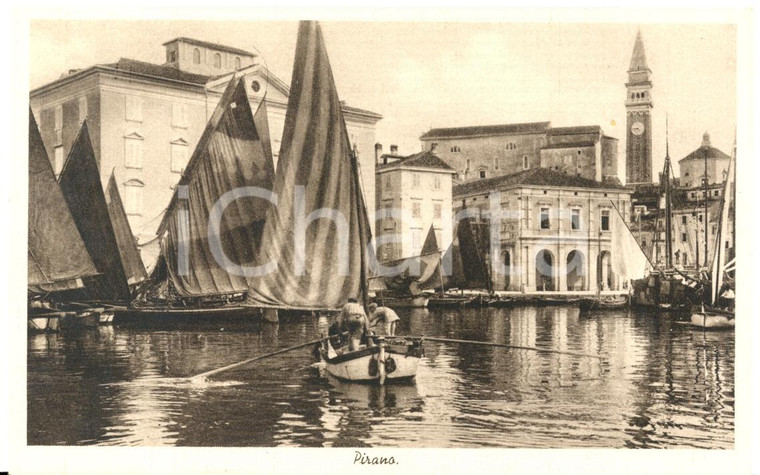 1938 PIRANO PIRAN (SLOVENIA) Marinai al porto *Cartolina postale FP NV