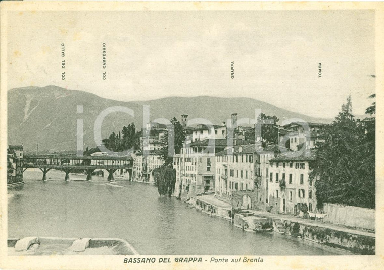 1938 BASSANO DEL GRAPPA (VI) Il ponte sul BRENTA Cartolina FG VG