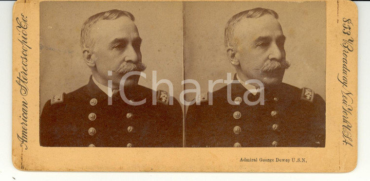 1890 NEW YORK (USA) Admiral George DEWEY - American Stereoscopic Co.