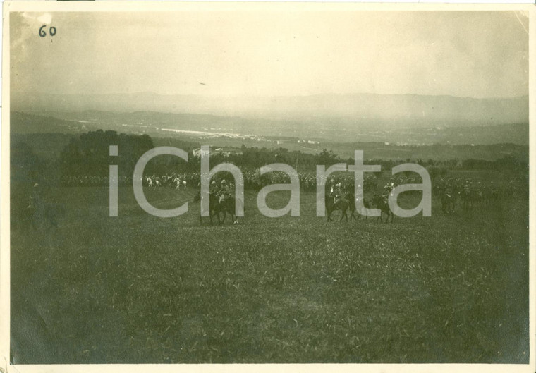1918 GORIZIA WWI Cavalleria Italiana in marcia sull'altopiano *Vera fotografia