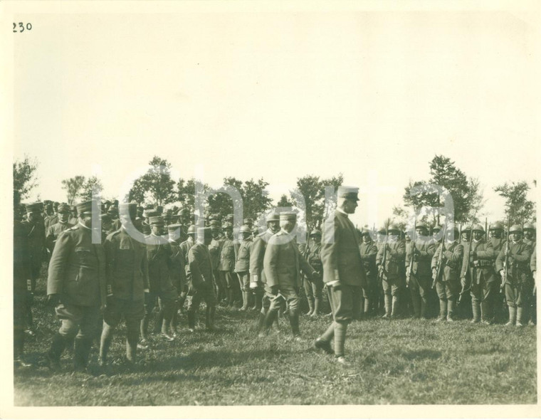 1918 GORIZIA WWI Autorità militari passano in rassegna fucilieri *FOTOGRAFIA