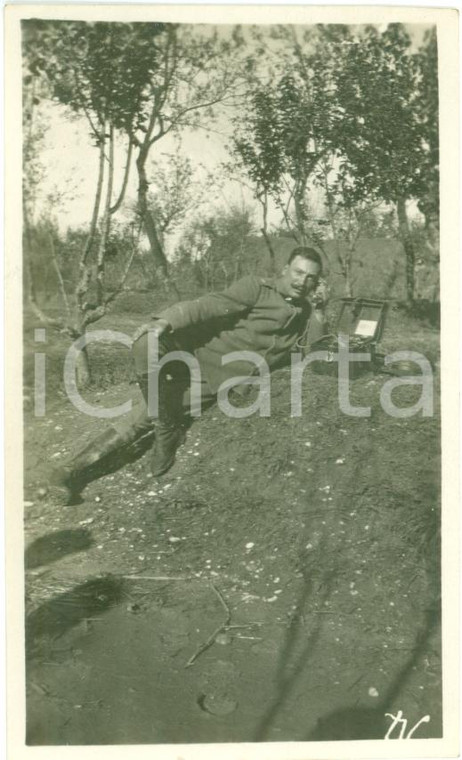 1917 SLOVENIA ? WWI Soldato fanteria telefono da campo *FOTOGRAFIA