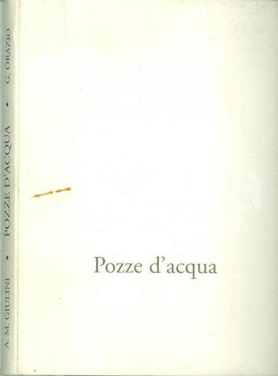 2000 Gaetano ORAZIO Alberto GIULINI Pozze d'acqua Versi e dipinti CON TAVOLE