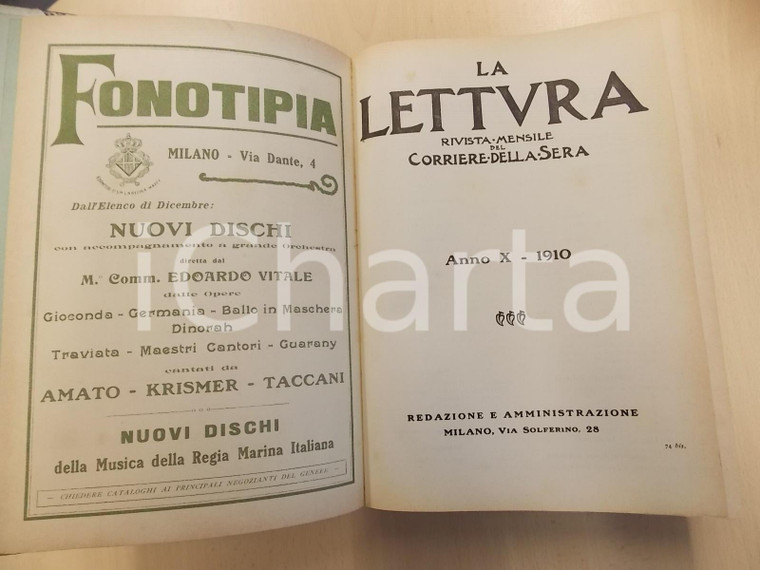 1910 LA LETTURA Annata completa con supplementi ILLUSTRATO