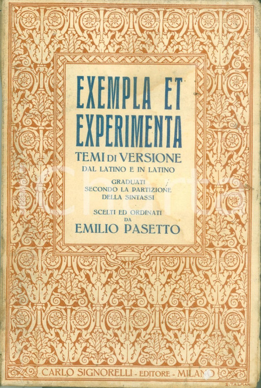 1936 Emilio PASETTO Exempla et experimenta Versioni dal latino e in latino
