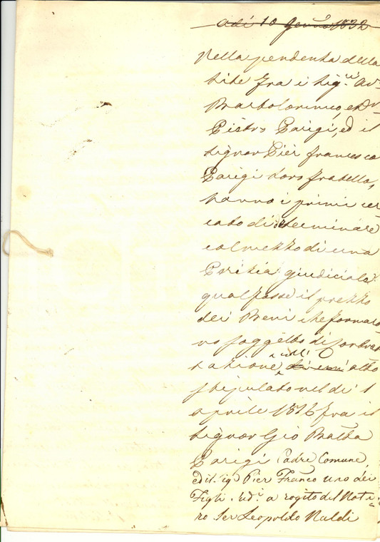 1832 LASTRA A SIGNA (FI) Lite fratelli PARIGI per i beni di famiglia 16 pp